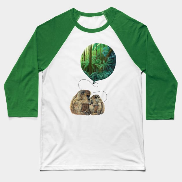 Monkey Dream Baseball T-Shirt by ruta13art